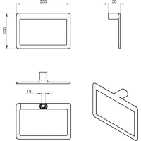 Gedy PIRENEI držák ručníků, gun metal PI7081