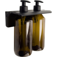 Gedy GROUPER dvojitý dávkovač tekutého mýdla na zavěšení, 2x500ml, hnědá 2159