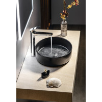 Isvea INFINITY ROUND keramické umyvadlo na desku, průměr 36cm, černá mat 10NF65036-2N