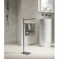 Gedy TRILLY stojan s držákem ručníků, hranatý, gun metal TR3181