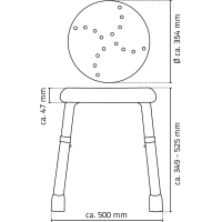 Ridder HANDICAP koupelnová stolička, průměr 45cm, černá A170110