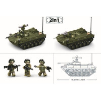 Sluban Model Bricks M38-B1250 Tank BMD-2S v měřítku 1:35