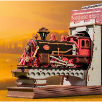 RoboTime 3D skládačka Zarážka na knihy Historický parní vlak