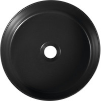 Isvea INFINITY ROUND keramické umyvadlo na desku, průměr 36cm, černá mat 10NF65036-2N