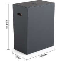 Gedy LUXURY koš na prádlo 49, 5x61, 8x29cm, černá 103714