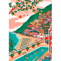TREFL Puzzle Premium Plus The Art of Colour: Positano, Itálie 1000 dílků