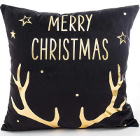 Povlak na polštář GOLD CHRISTMAS DEER 45x45 cm - černý/zlatý