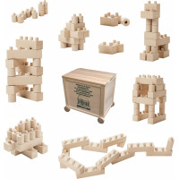 Walachia Dřevěná skládací stavebnice Construct easy box 138 dílů