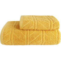 Bavlněný ručník RELIEF - 30x50 cm - 500g/m2 - žlutý