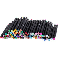 KIK Oboustranné lihové fixy v kufříku 80ks