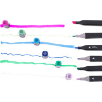 KIK Oboustranné lihové fixy v kufříku 80ks