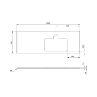 Sapho BRAHEA deska rockstone s otvorem 146, 6x51, 5cm, pravá, bílá mat BT147-0101-R