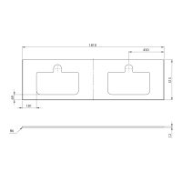 Sapho BRAHEA deska rockstone se 2 otvory 181x51, 5cm (90+90cm), bílá mat BL181-0101-90