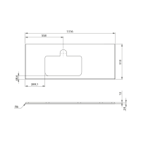 Sapho BRAHEA deska rockstone s otvorem 131, 6x51, 5cm, levá, bílá mat BT132-0101-L