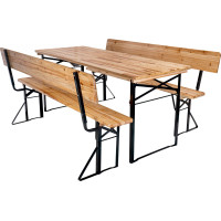 Pivní zahradní set PORTER - stůl + 2 lavice