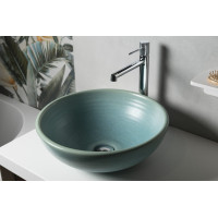 Sapho ATTILA keramické umyvadlo, průměr 43cm, tyrkysová DK018