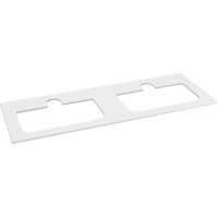 Sapho BRAHEA deska rockstone se 2 otvory 141x51, 5cm (70+70cm), bílá mat BL141-0101