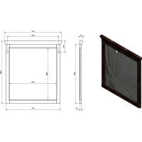 Sapho CROSS zrcadlo v dřevěném rámu 70x80cm, buk CR312