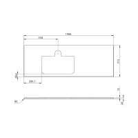 Sapho BRAHEA deska rockstone s otvorem 146, 6x51, 5cm, levá, bílá mat BT147-0101-L