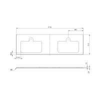 Sapho BRAHEA deska rockstone se 2 otvory 171, 6x51, 5cm, bílá mat BT172-0101