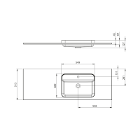 Sapho BRAHEA umyvadlo 146, 6x51, 5cm, rockstone, pravé, bílá mat BT147R