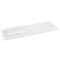 Sapho BRAHEA umyvadlo 141x51, 5cm (70+70cm), levé, bílá mat BL141L