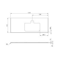 Sapho BRAHEA deska rockstone s otvorem 131, 6x51, 5cm, pravá, bílá mat BT132-0101-R
