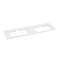 Sapho BRAHEA deska rockstone se 2 otvory 161x51, 5cm (80+80cm), bílá mat BL161-0101-80