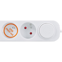 Solight prodlužovací přívod 5 zásuvek, USB A+C nabíječka 12W, 3m, 3 x 1mm2, bílý, vypínač