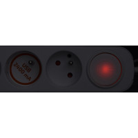 Solight prodlužovací přívod 5 zásuvek, USB A+C nabíječka 12W, 3m, 3 x 1mm2, bílý, vypínač