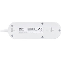 Solight 2z + USB A+C 17W, cestovní prodlužovací přívod 1.5m, bílý
