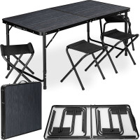 Campingová sestava TRAMP BLACK WOOD 120x60 cm - černá