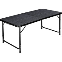 Campingová sestava TRAMP BLACK WOOD 120x60 cm - černá