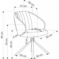 Jídelní otočná židle AURORA - cappuccino