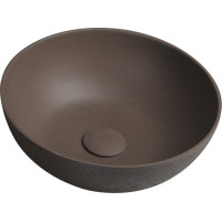 Sapho FORMIGO betonové umyvadlo na desku, Ø 39cm, tmavě hnědá FG315