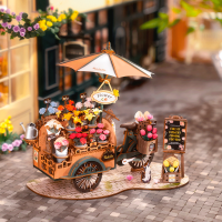 ROBOTIME Rolife DIY 3D dřevěné puzzle Květinový vozík 187 dílků