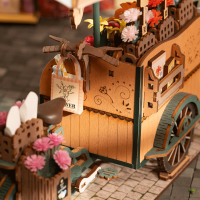 ROBOTIME Rolife DIY 3D dřevěné puzzle Květinový vozík 187 dílků