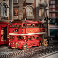 ROBOTIME Rolife DIY 3D dřevěné puzzle Londýnský double-decker 245 dílků