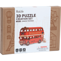 ROBOTIME Rolife DIY 3D dřevěné puzzle Londýnský double-decker 245 dílků