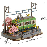 ROBOTIME Rolife DIY Svítící 3D dřevěné puzzle Stanice se sakurami 223 dílků