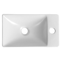 Sapho MARGITHA keramické umývátko 38x22cm, otvor pro baterii vpravo, bílá MGT3822
