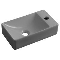 Sapho MARGITHA keramické umývátko 38x22cm, otvor pro baterii vpravo, šedá MGT3822GR