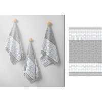 Žakárová kuchyňská utěrka CARINO 002 - 40x60 cm - šedá