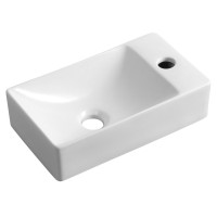 Sapho MARGITHA keramické umývátko 38x22cm, otvor pro baterii vpravo, bílá MGT3822
