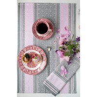 Žakárová kuchyňská utěrka CARINO 005 - 40x60 cm - růžová/šedá