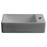 Sapho MARGITHA keramické umývátko 38x22cm, otvor pro baterii vpravo, šedá MGT3822GR