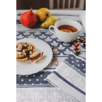 Žakárová kuchyňská utěrka CARINO 004 - 40x60 cm - tmavě modrá/šedá