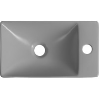 Sapho MARGITHA keramické umývátko 38x22cm, otvor pro baterii vpravo, šedá MGT3822GR