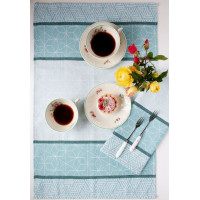 Žakárová kuchyňská utěrka CARINO 001 - 40x60 cm - tyrkysová