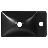 Sapho MARGITHA keramické umývátko 38x22cm, otvor pro baterii vpravo, černá mat MGT3822B